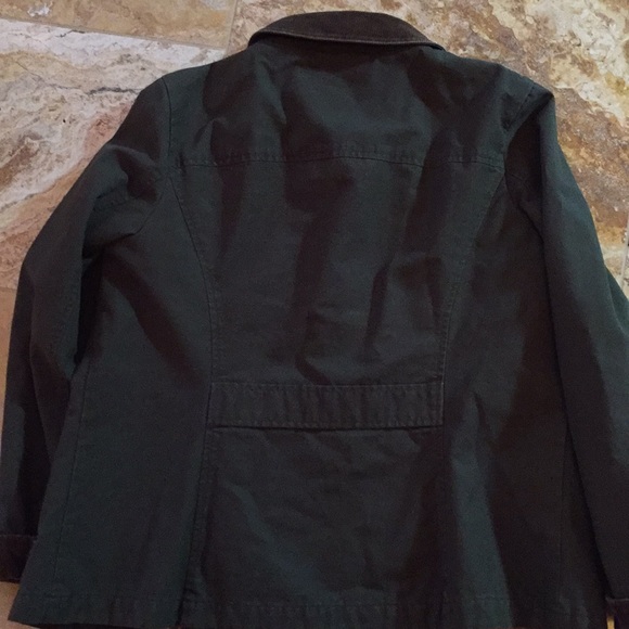 L.L. Bean army green100%cotton brown corduroy trim - Picture 7 of 8